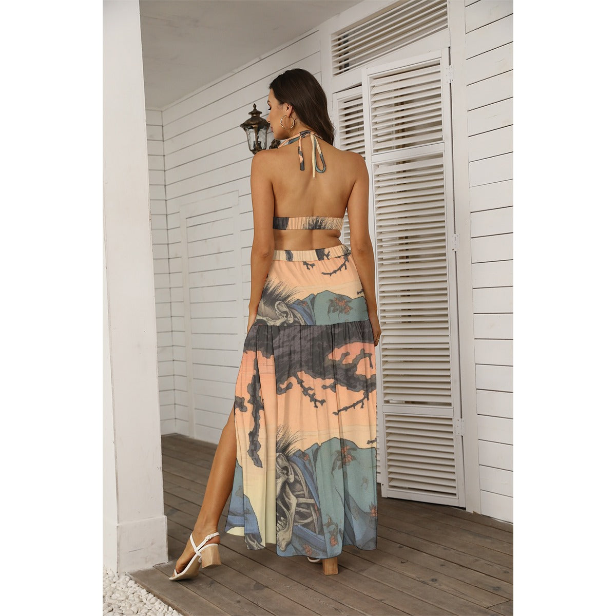 All-Over Print Women's Tie Back Wrap Dress