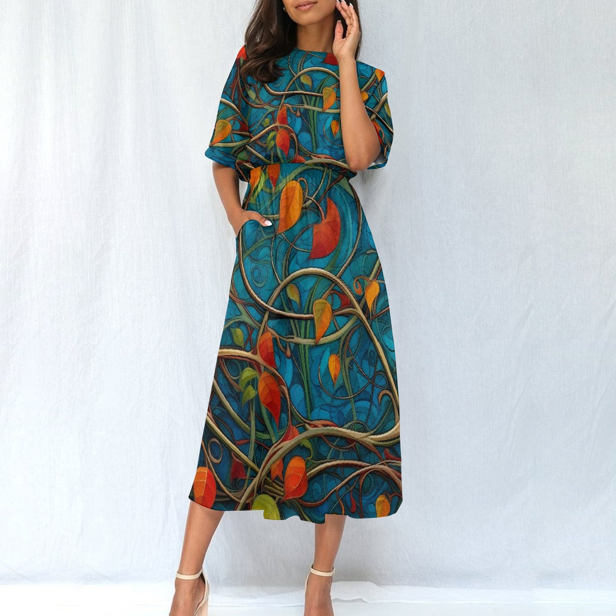 All-Over Print Women's Elastic Waist Dress