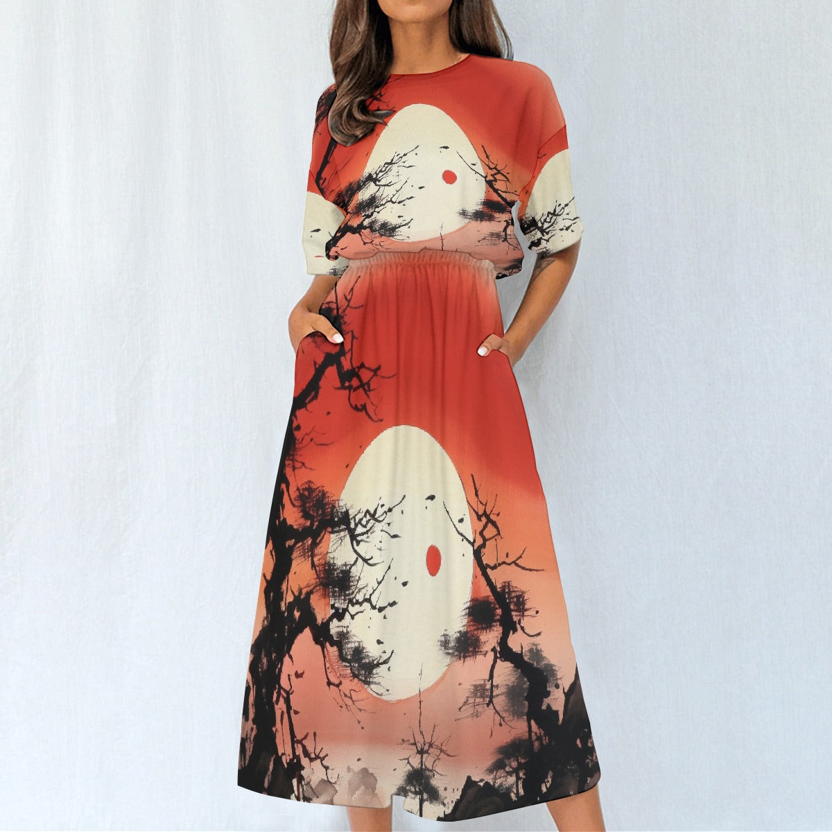 All-Over Print Women's Elastic Waist Dress