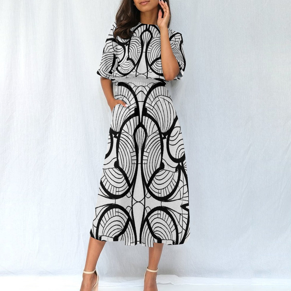 All-Over Print Women's Elastic Waist Dress