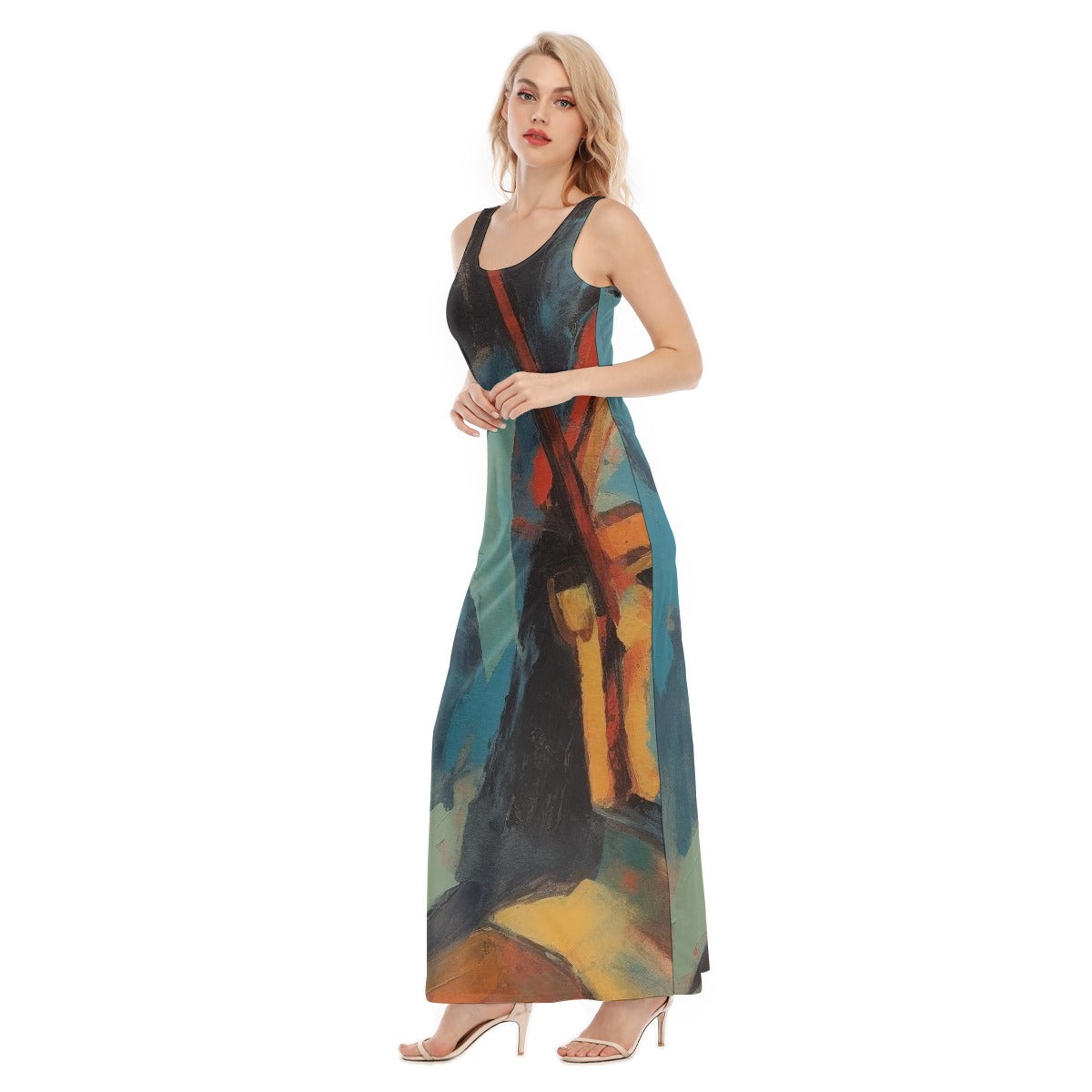 All-Over Print Women's Vest Dress | Length To Ankle