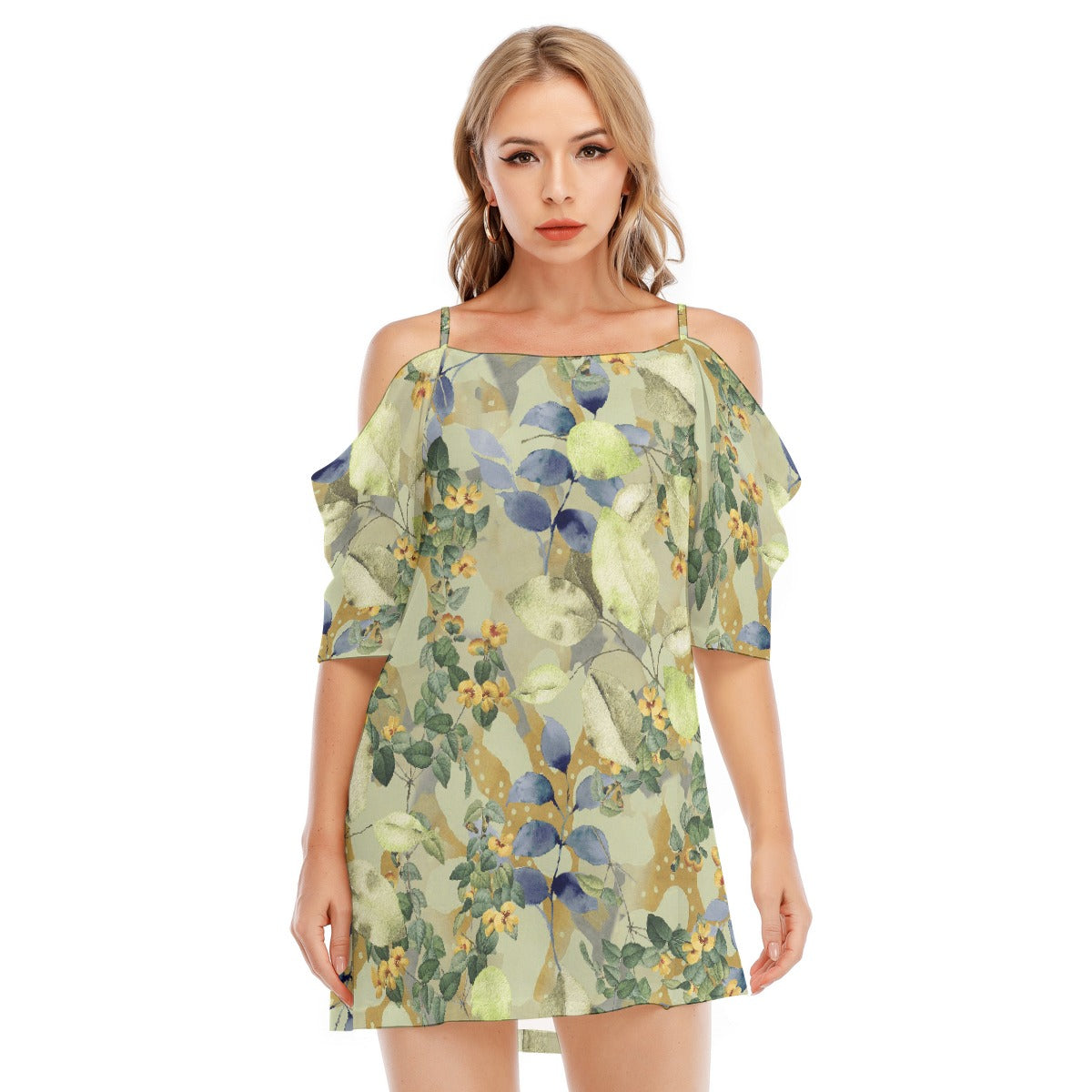 All-Over Print Women's Off-shoulder Cami Dress