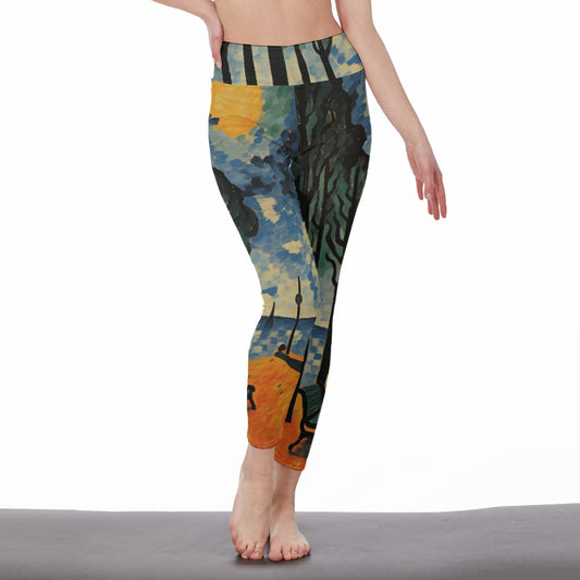 All-Over Print Women's High Waist Leggings | Side Stitch Closure