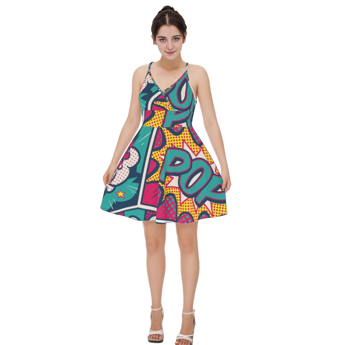 All-Over Print Women‘s Cross Cami Dress