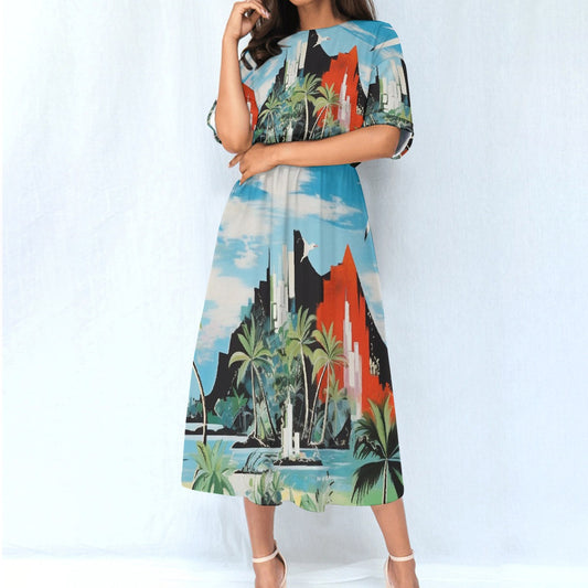 All-Over Print Women's Elastic Waist Dress