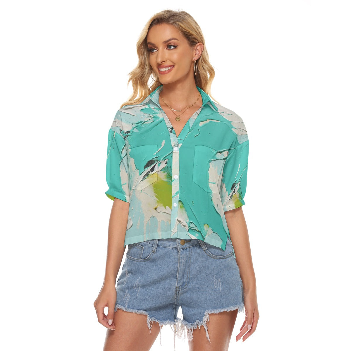 All-Over Print Women's V-neck Shirts