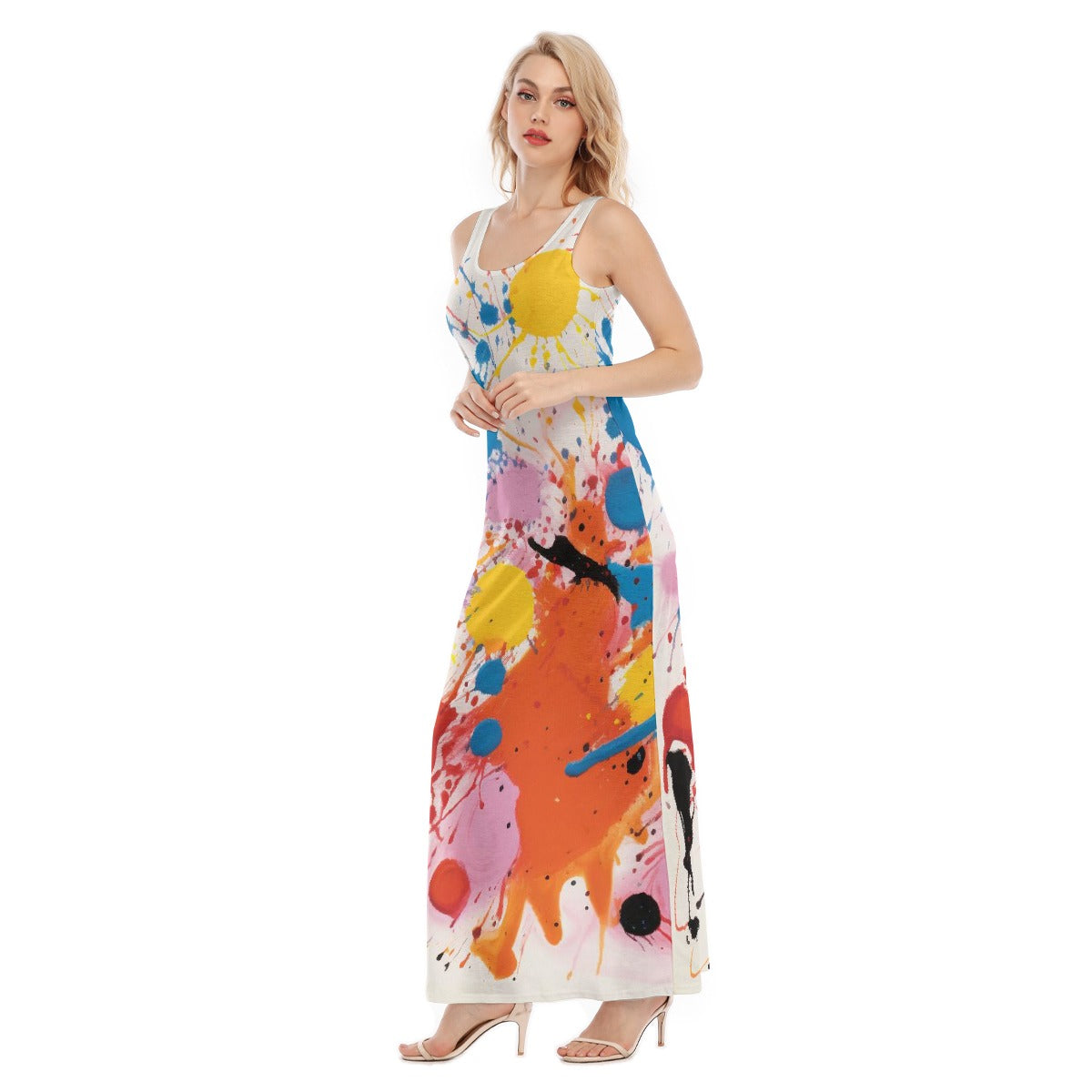 All-Over Print Women's Vest Dress | Length To Ankle