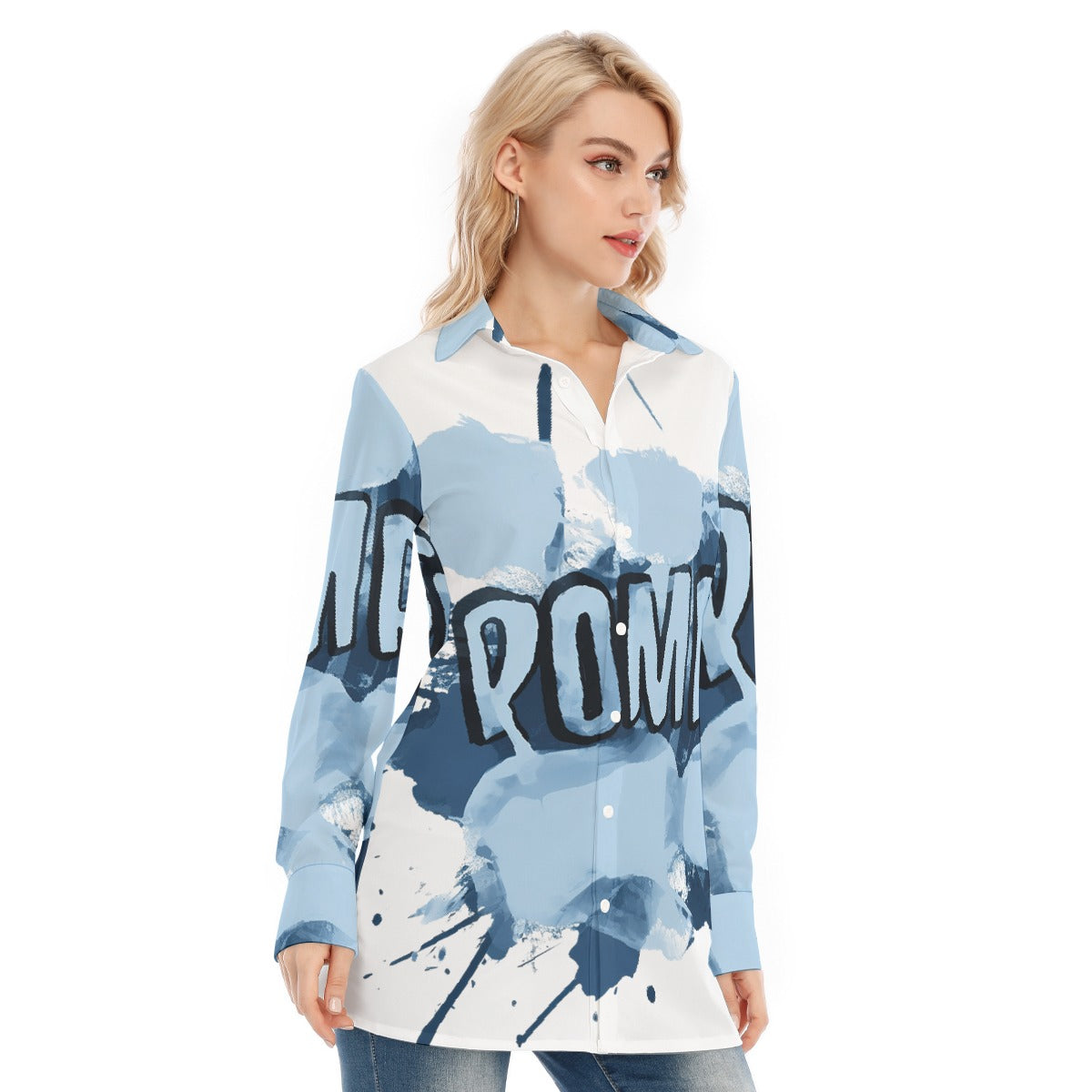 All-Over Print Women's Long Shirt