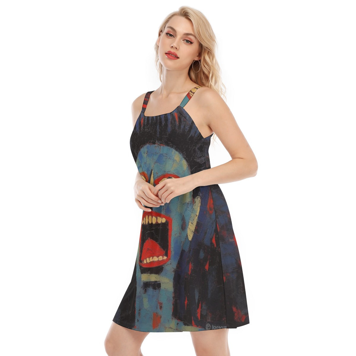 All-Over Print Women's O-neck Cami Dress