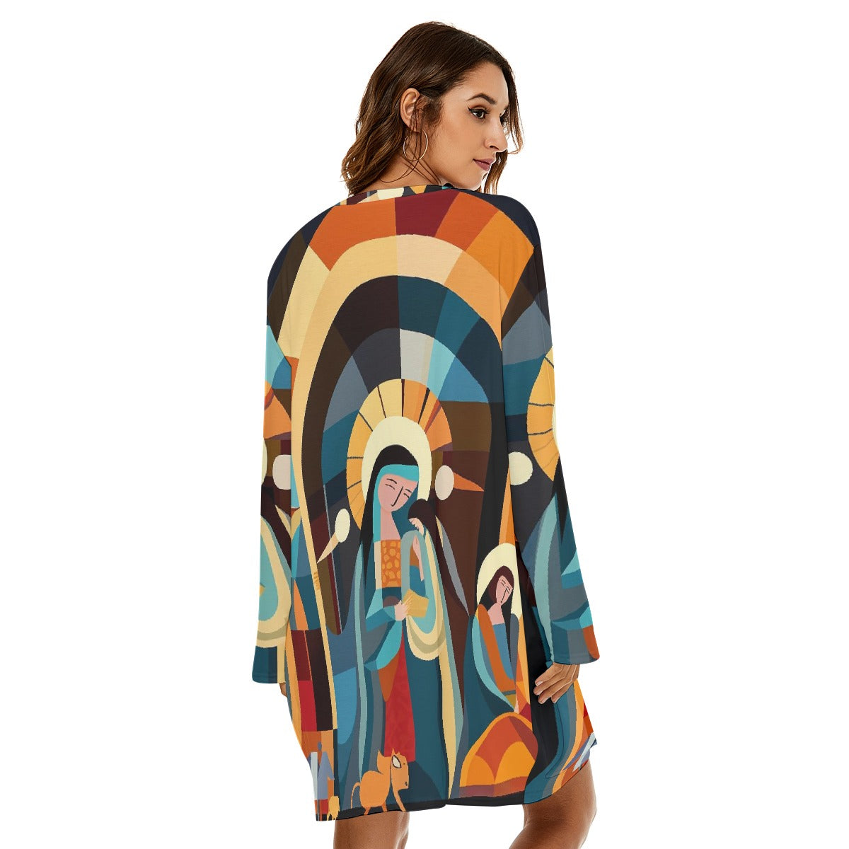 All-Over Print  Women's Loose Crew Neck Dress