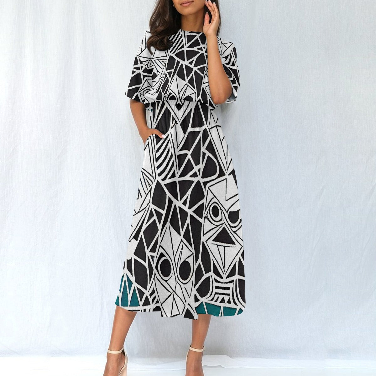 All-Over Print Women's Elastic Waist Dress