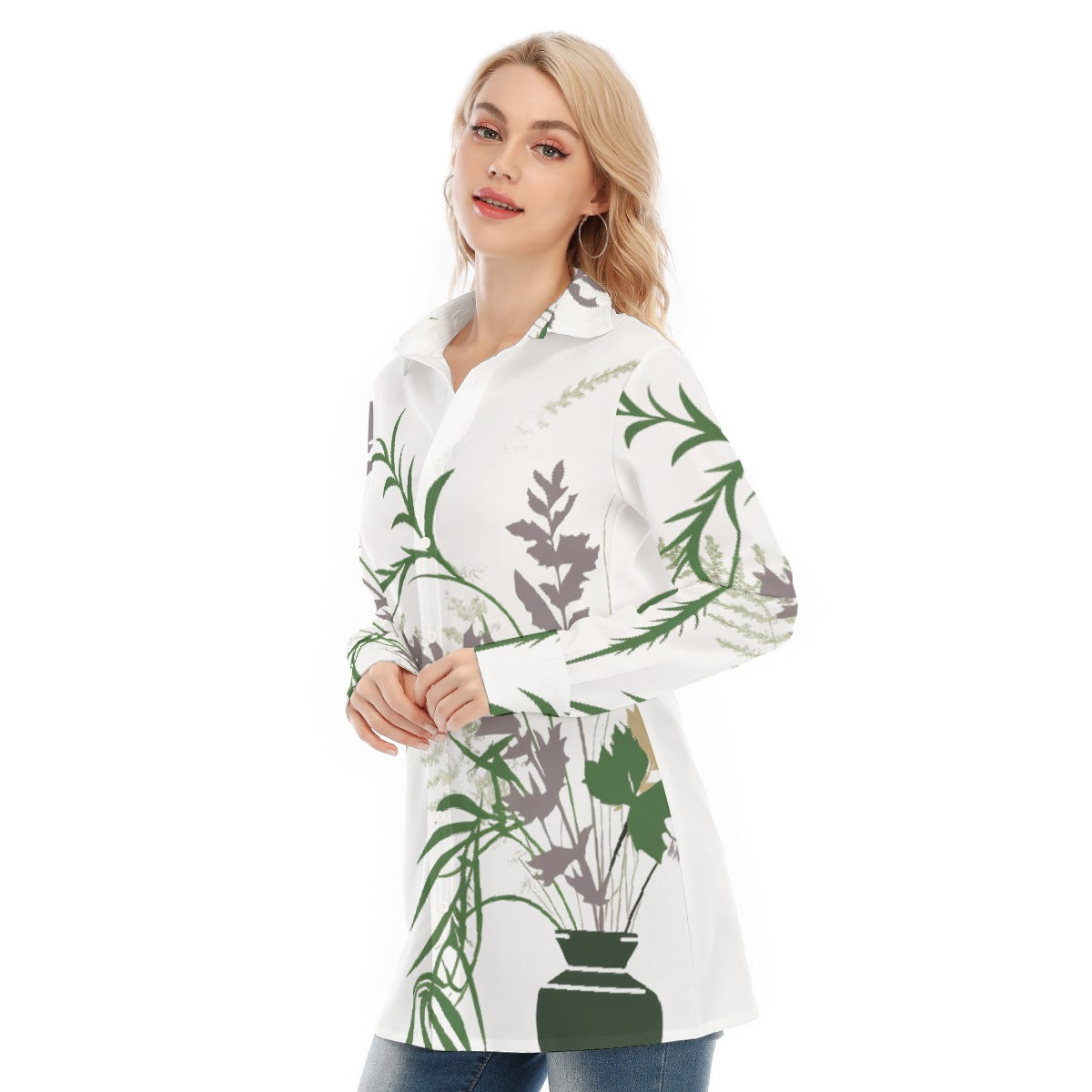 All-Over Print Women's Long Shirt