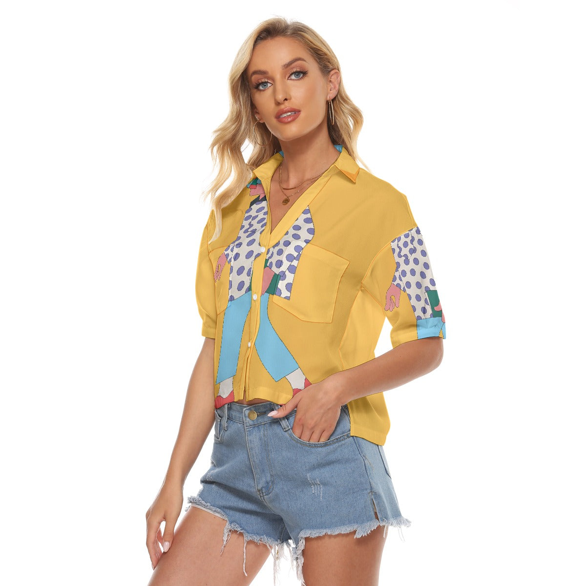 All-Over Print Women's V-neck Shirts