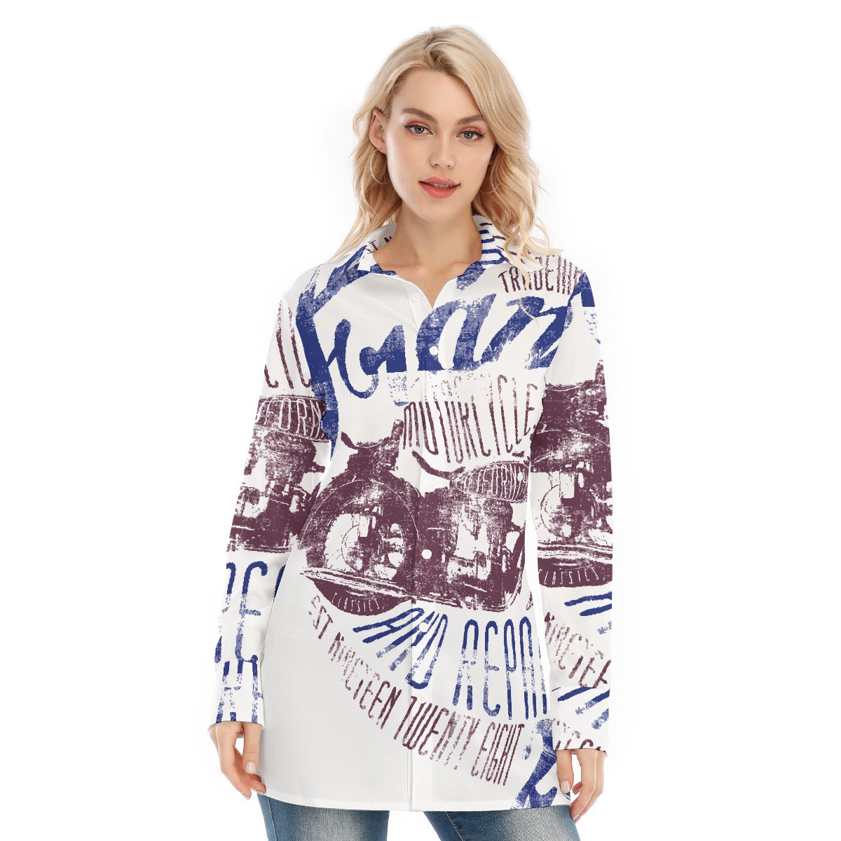 All-Over Print Women's Long Shirt