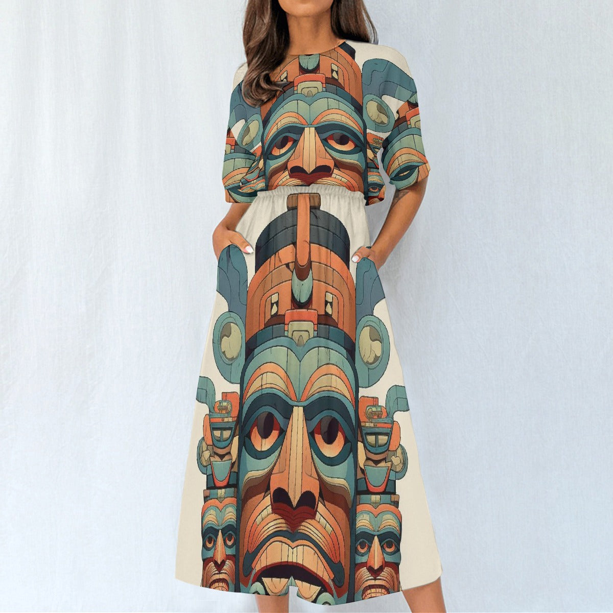 All-Over Print Women's Elastic Waist Dress