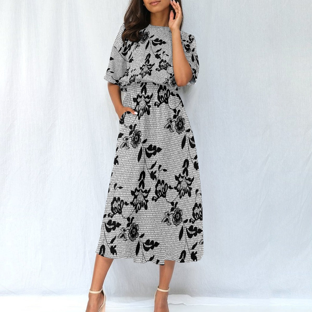 All-Over Print Women's Elastic Waist Dress