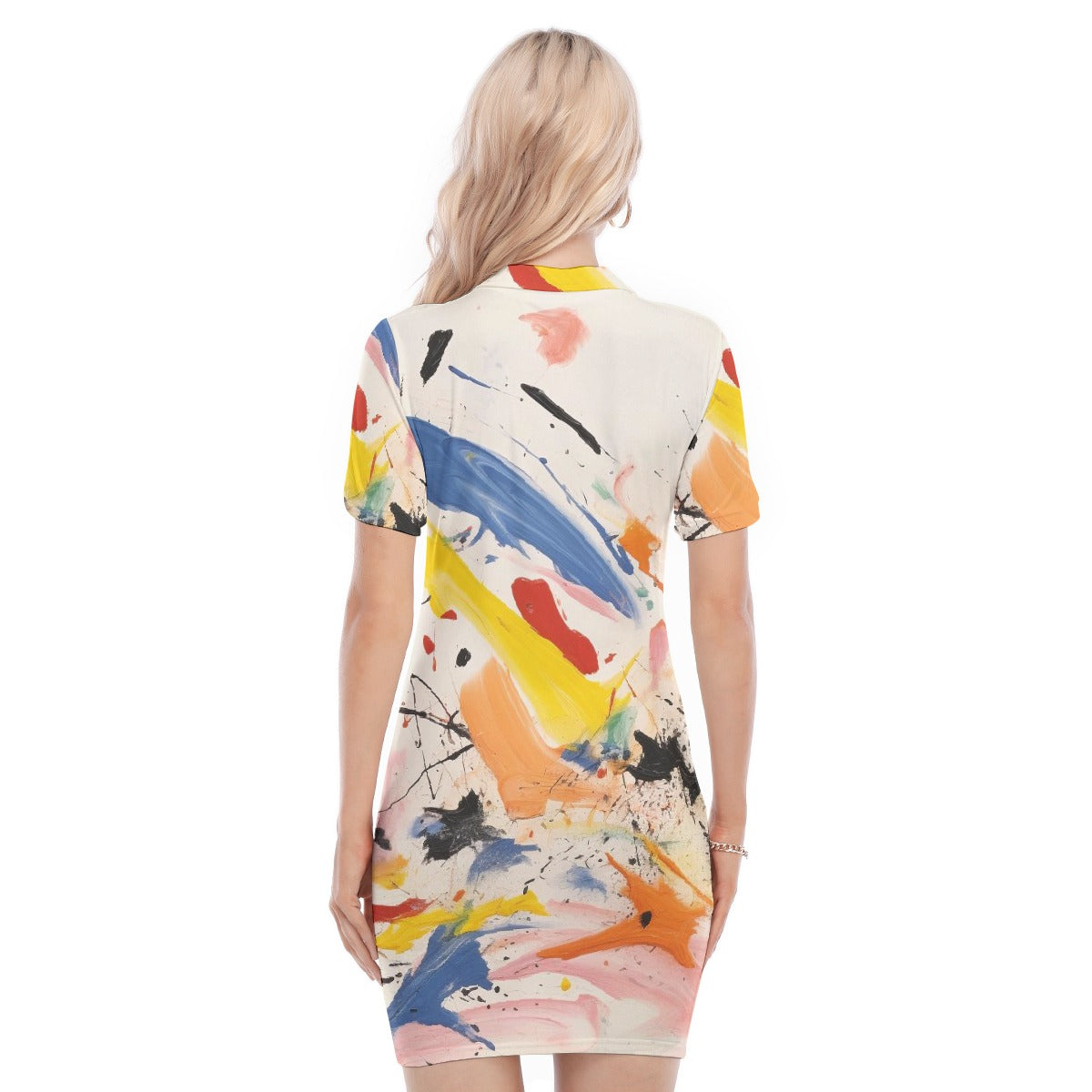 All-Over Print Women's Polo Collar Dress