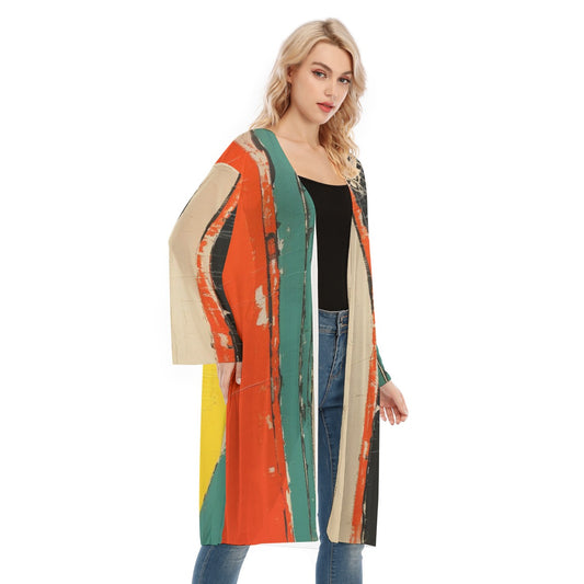 All- Over Print Women's Long Sleeve Mesh Cardigan