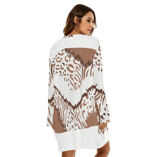 All-Over Print  Women's Loose Crew Neck Dress