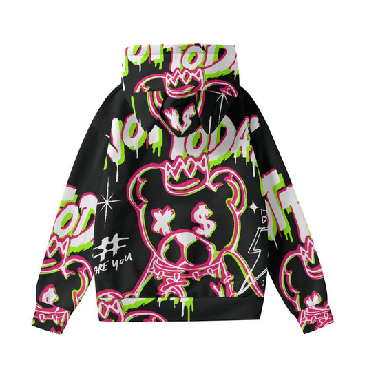 All-Over Print Women’s Hoodie With Decorative Ears