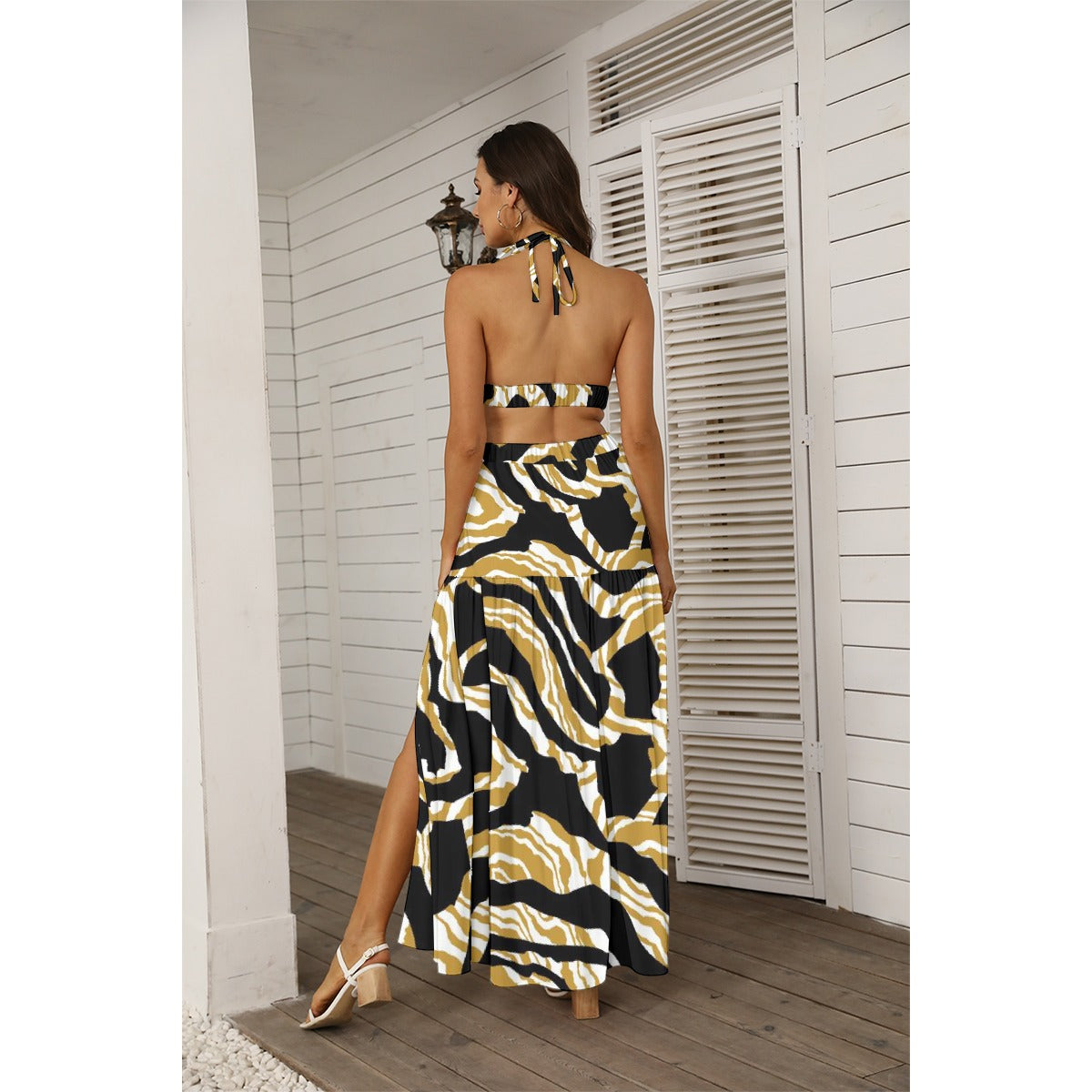 All-Over Print Women's Tie Back Wrap Dress