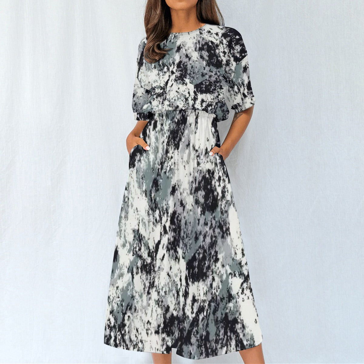 All-Over Print Women's Elastic Waist Dress