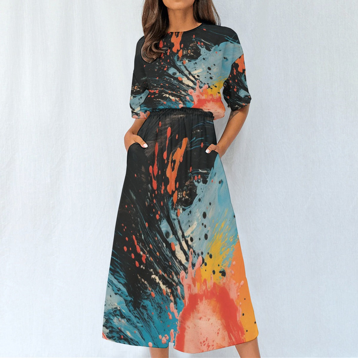 All-Over Print Women's Elastic Waist Dress