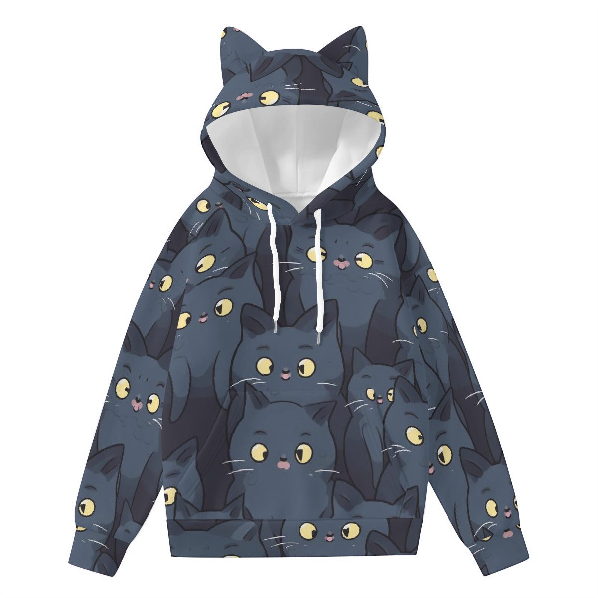 All-Over Print Women’s Hoodie With Decorative Ears