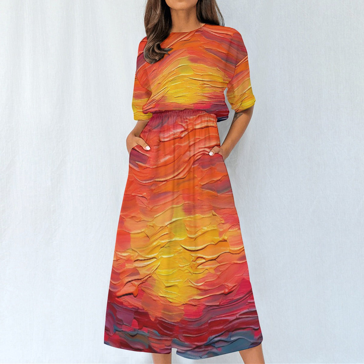 All-Over Print Women's Elastic Waist Dress