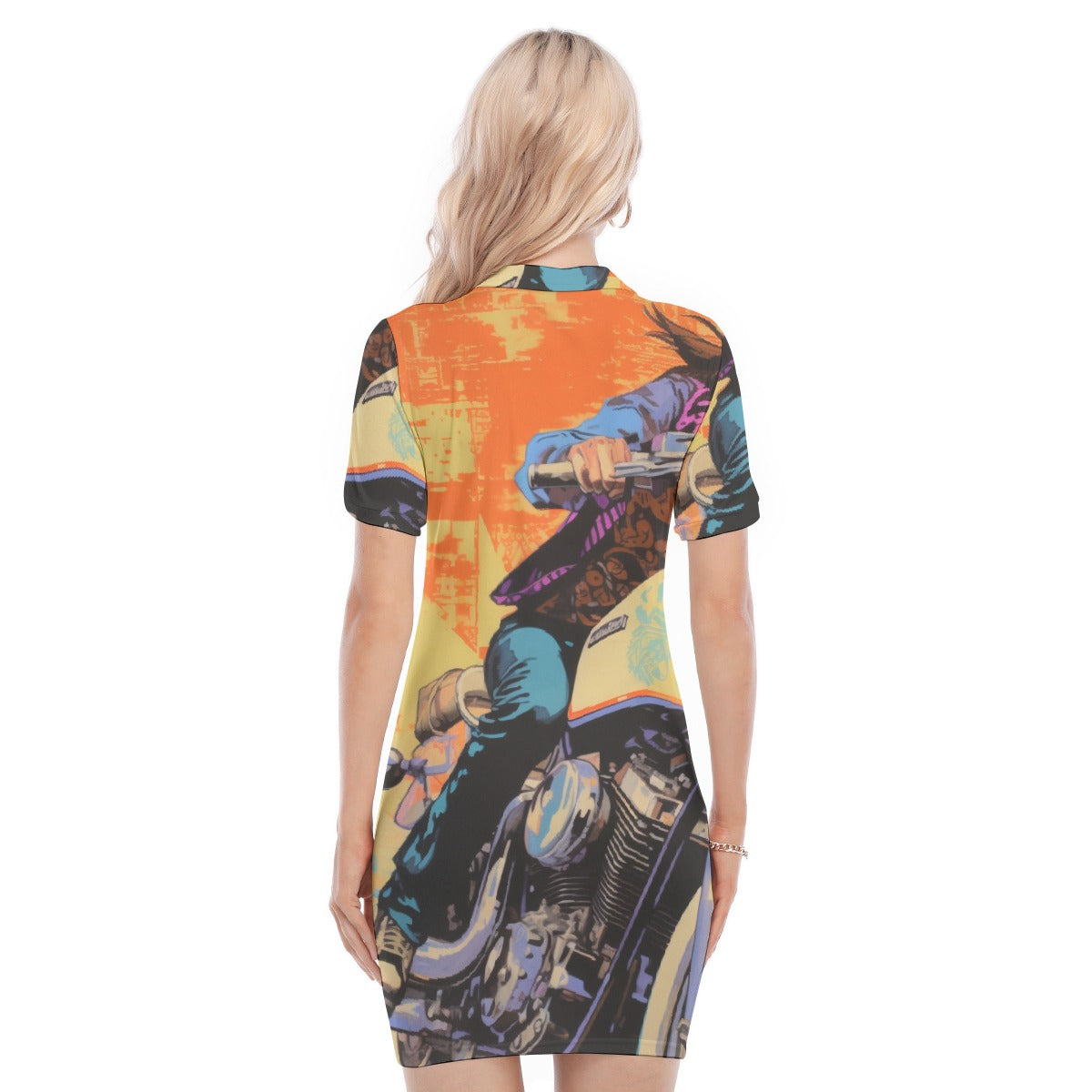 All-Over Print Women's Polo Collar Dress