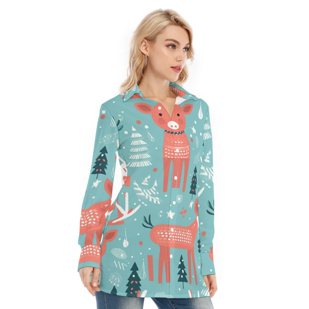 All-Over Print Women's Long Shirt