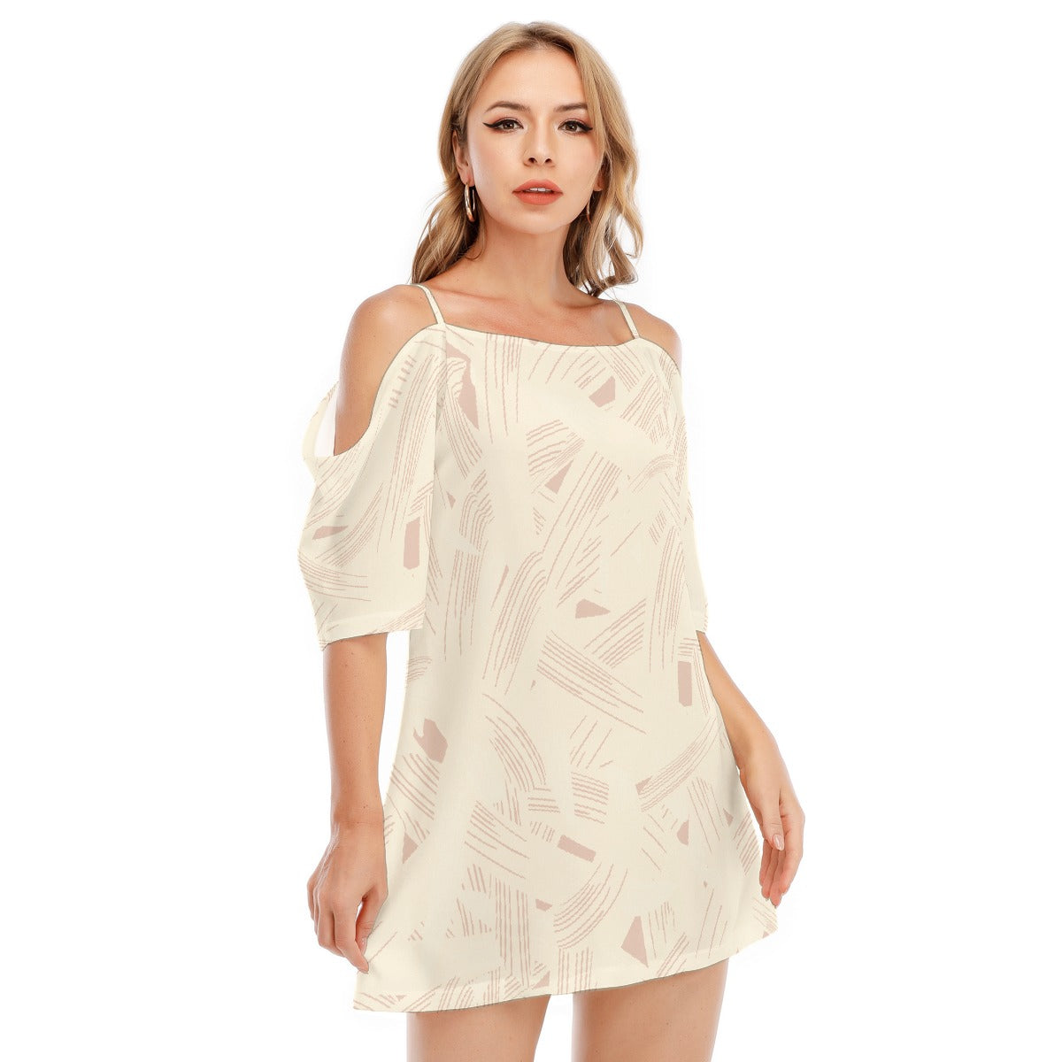 All-Over Print Women's Off-shoulder Cami Dress