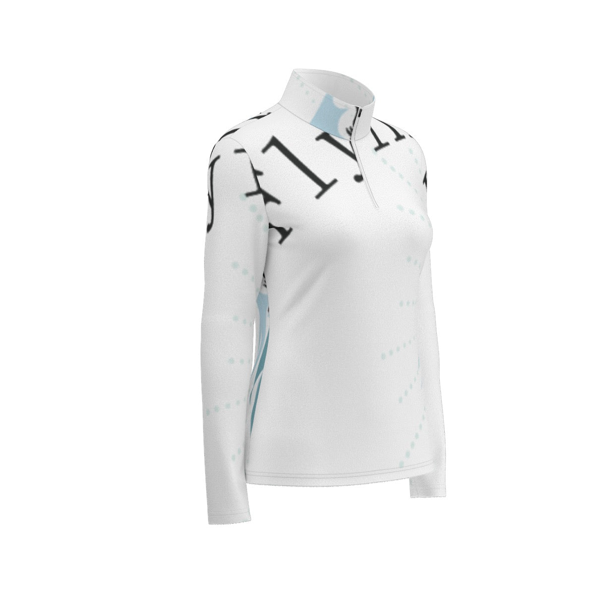 All-Over Print Women's Sports Collar Jersey With Long Sleeve