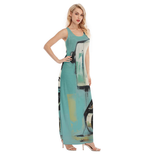 All-Over Print Women's Vest Dress | Length To Ankle