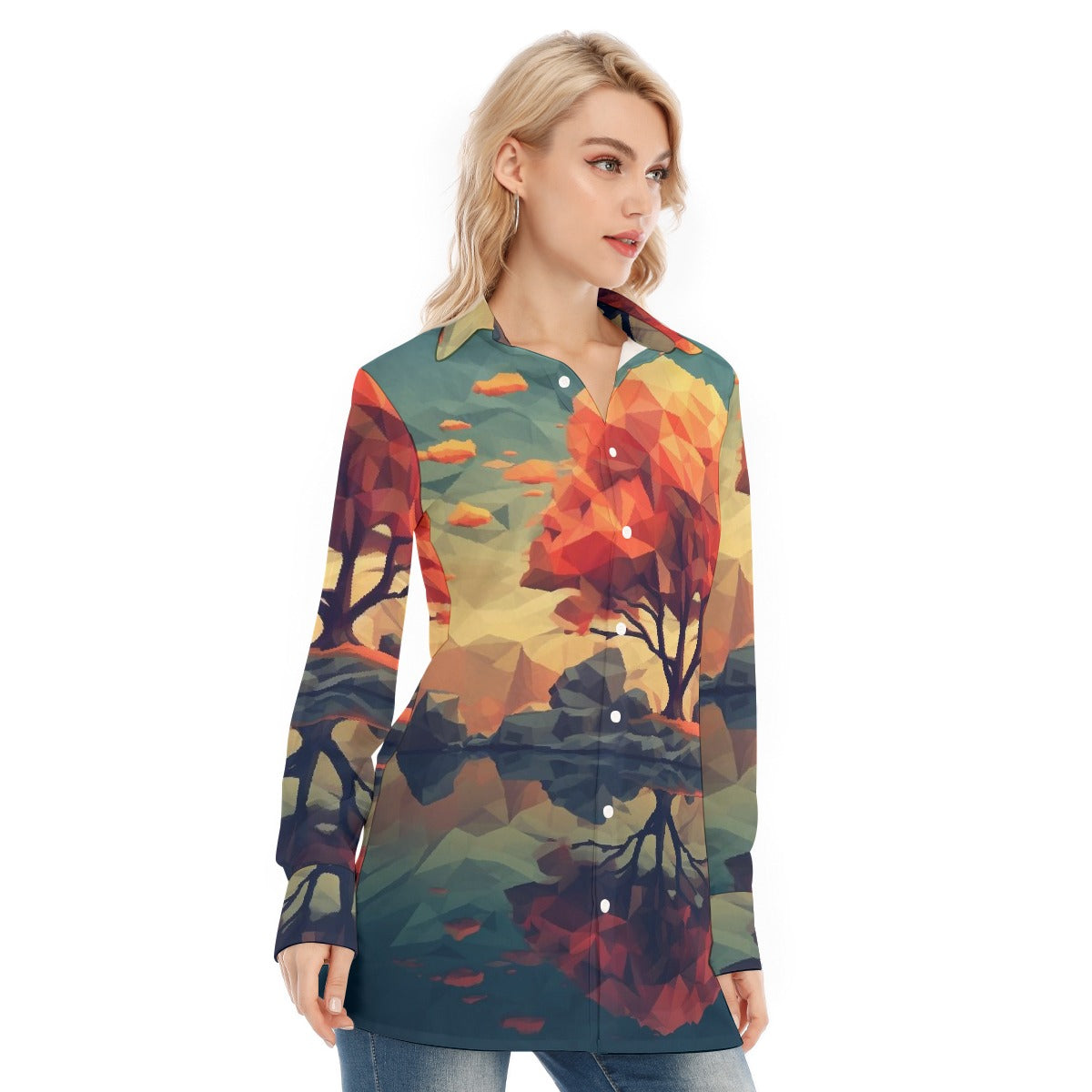 All-Over Print Women's Long Shirt