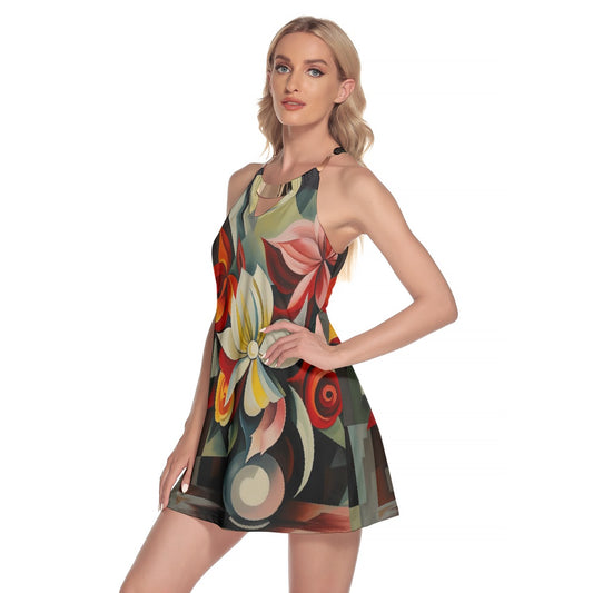 All-Over Print Women's Round Neck Above Knee Dress