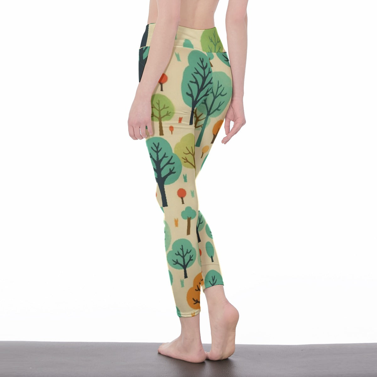 All-Over Print Women's High Waist Leggings | Side Stitch Closure