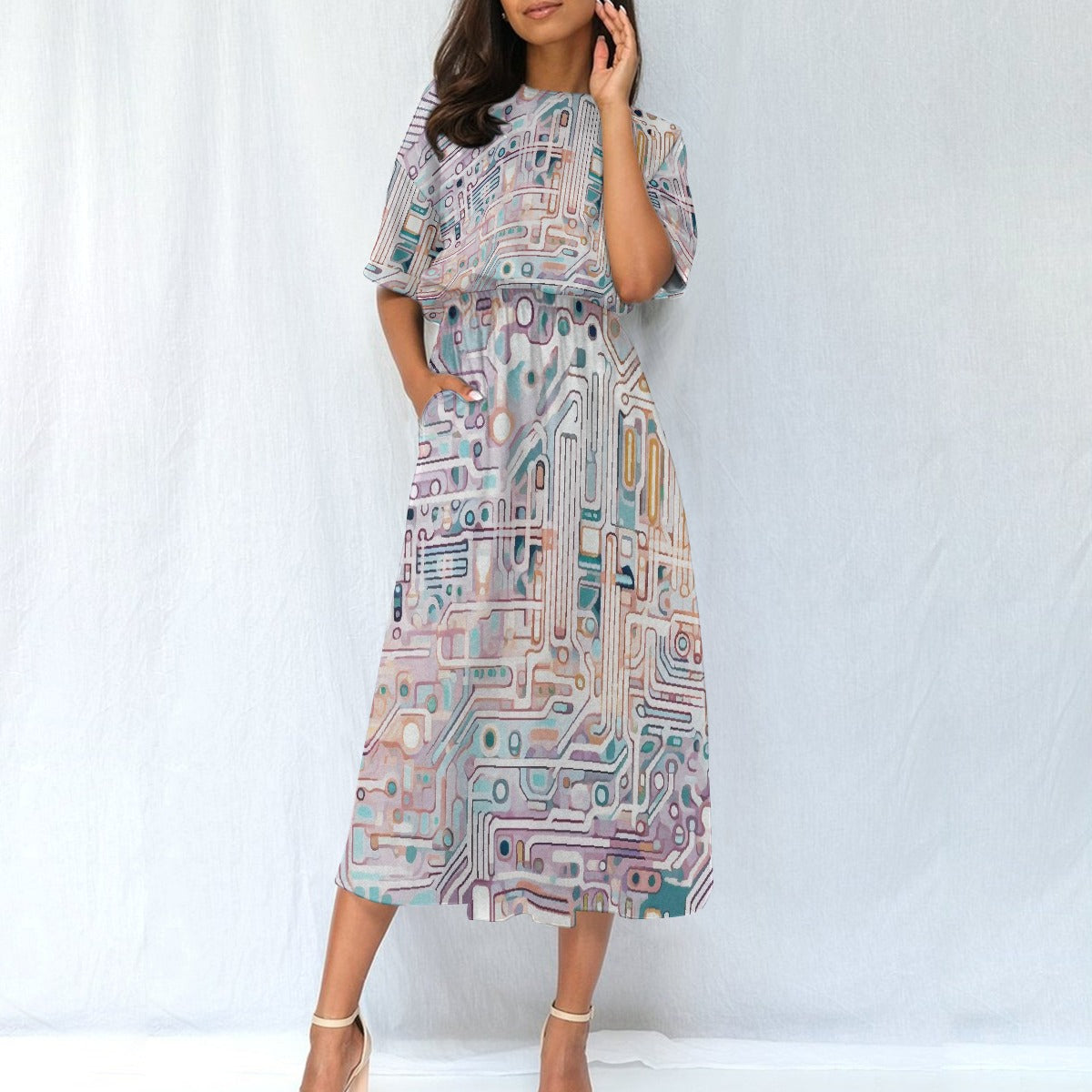 All-Over Print Women's Elastic Waist Dress