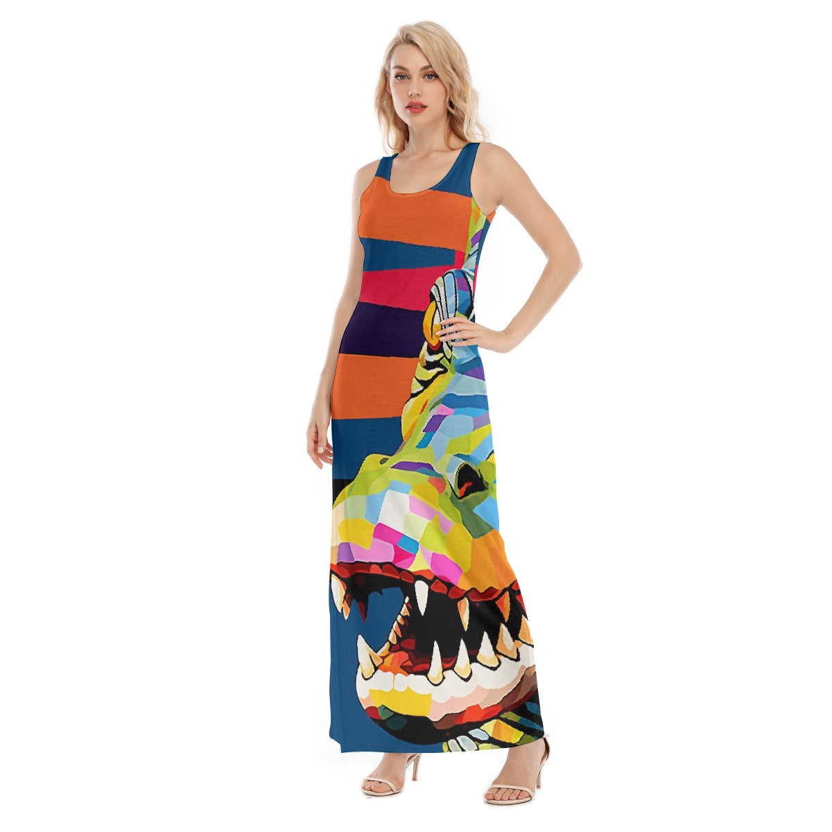 All-Over Print Women's Vest Dress | Length To Ankle