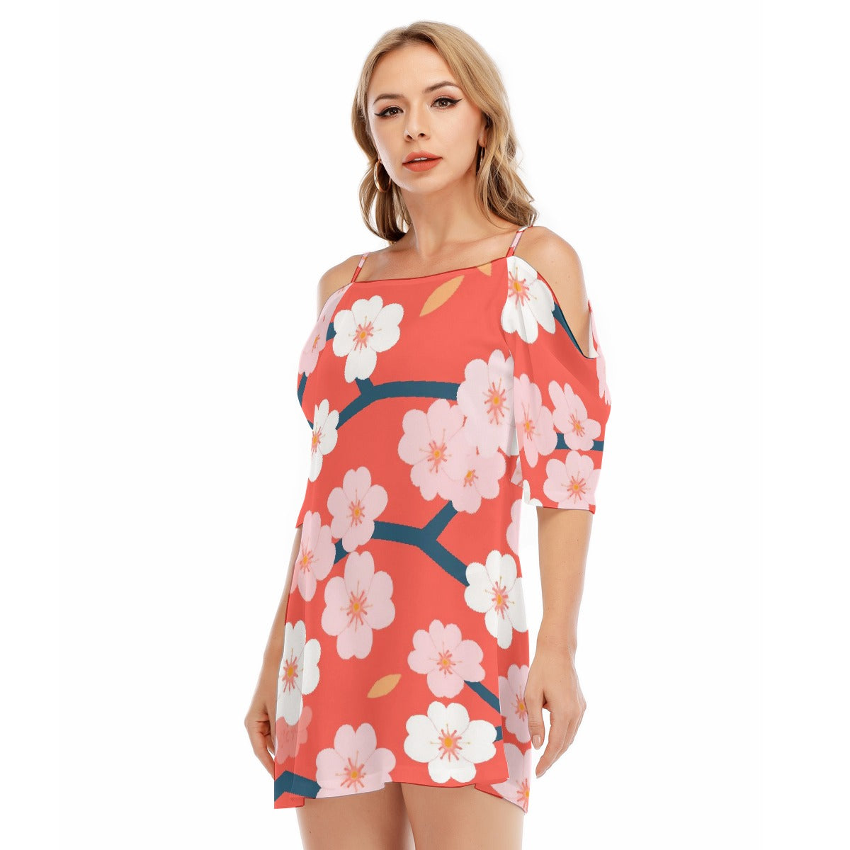 All-Over Print Women's Off-shoulder Cami Dress