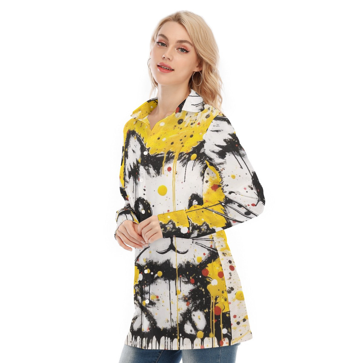 All-Over Print Women's Long Shirt