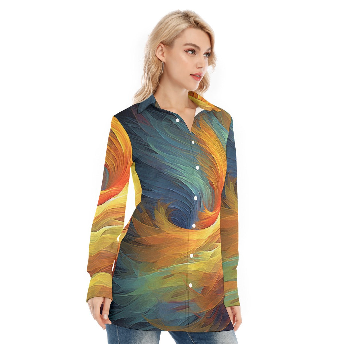 All-Over Print Women's Long Shirt