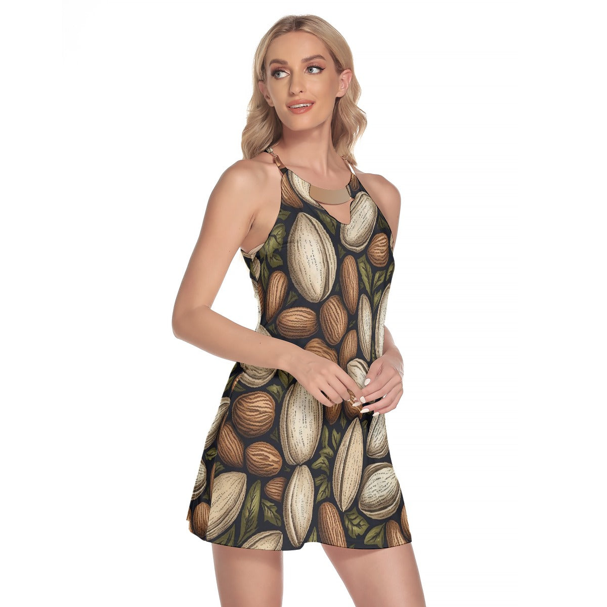 All-Over Print Women's Round Neck Above Knee Dress