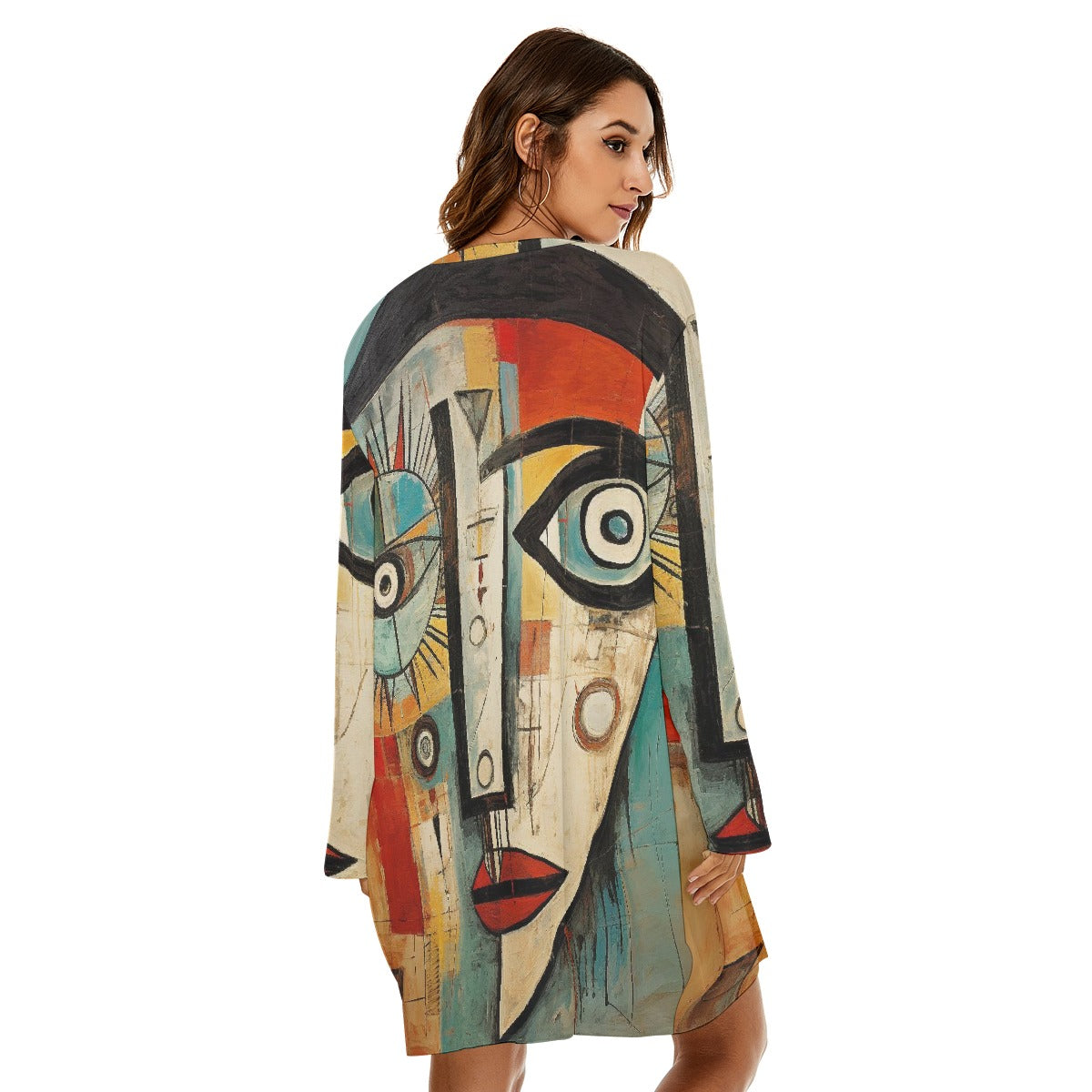 All-Over Print  Women's Loose Crew Neck Dress