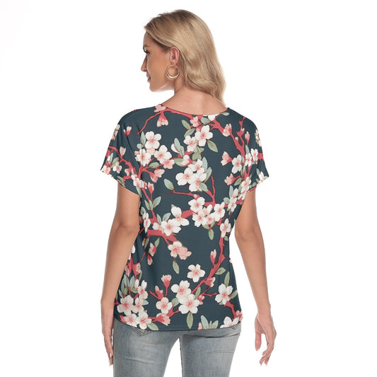 All-Over Print Women's Loose V-neck Short Sleeve T-shirt