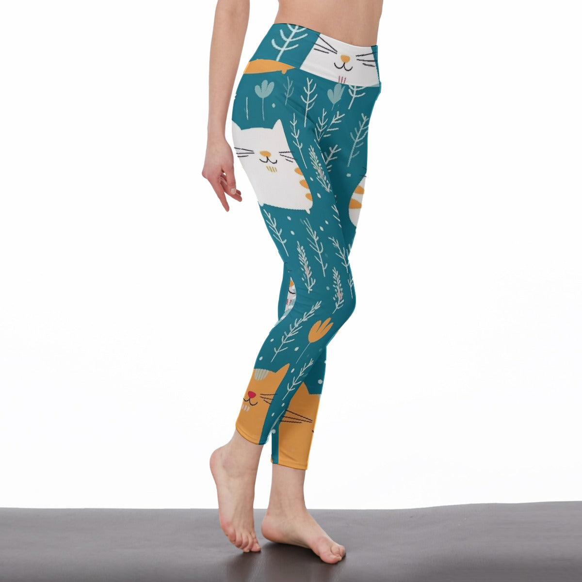 All-Over Print Women's High Waist Leggings | Side Stitch Closure