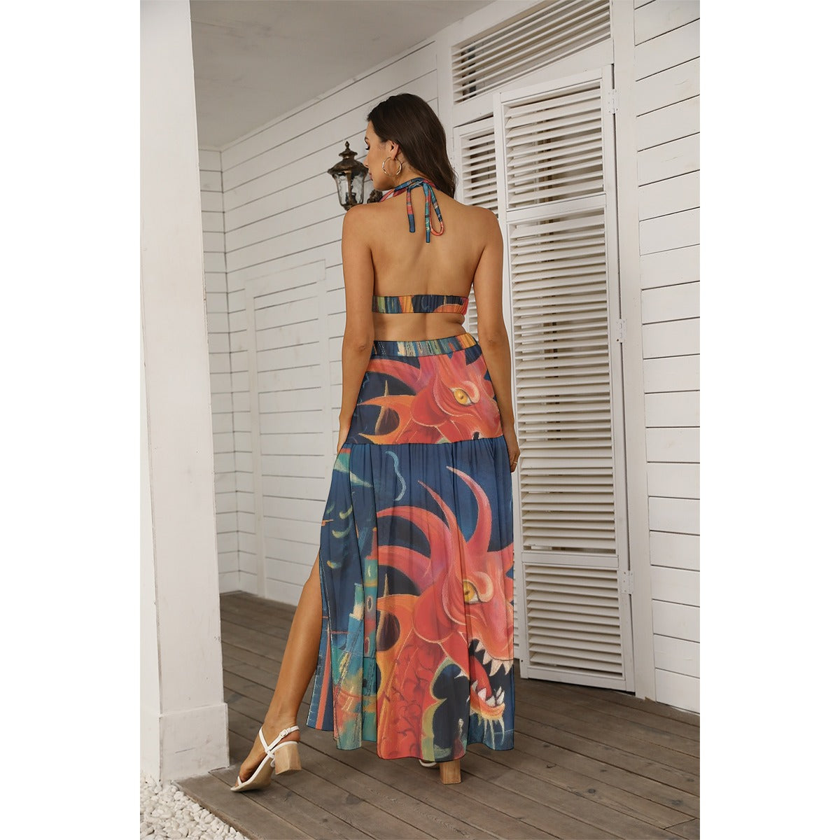 All-Over Print Women's Tie Back Wrap Dress