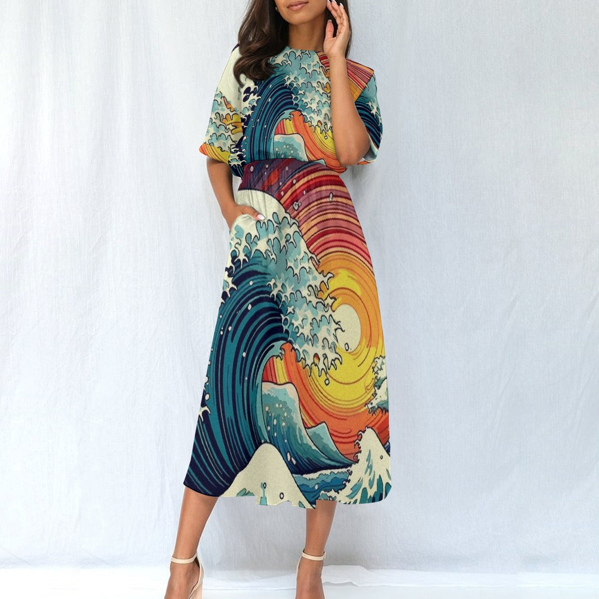 All-Over Print Women's Elastic Waist Dress