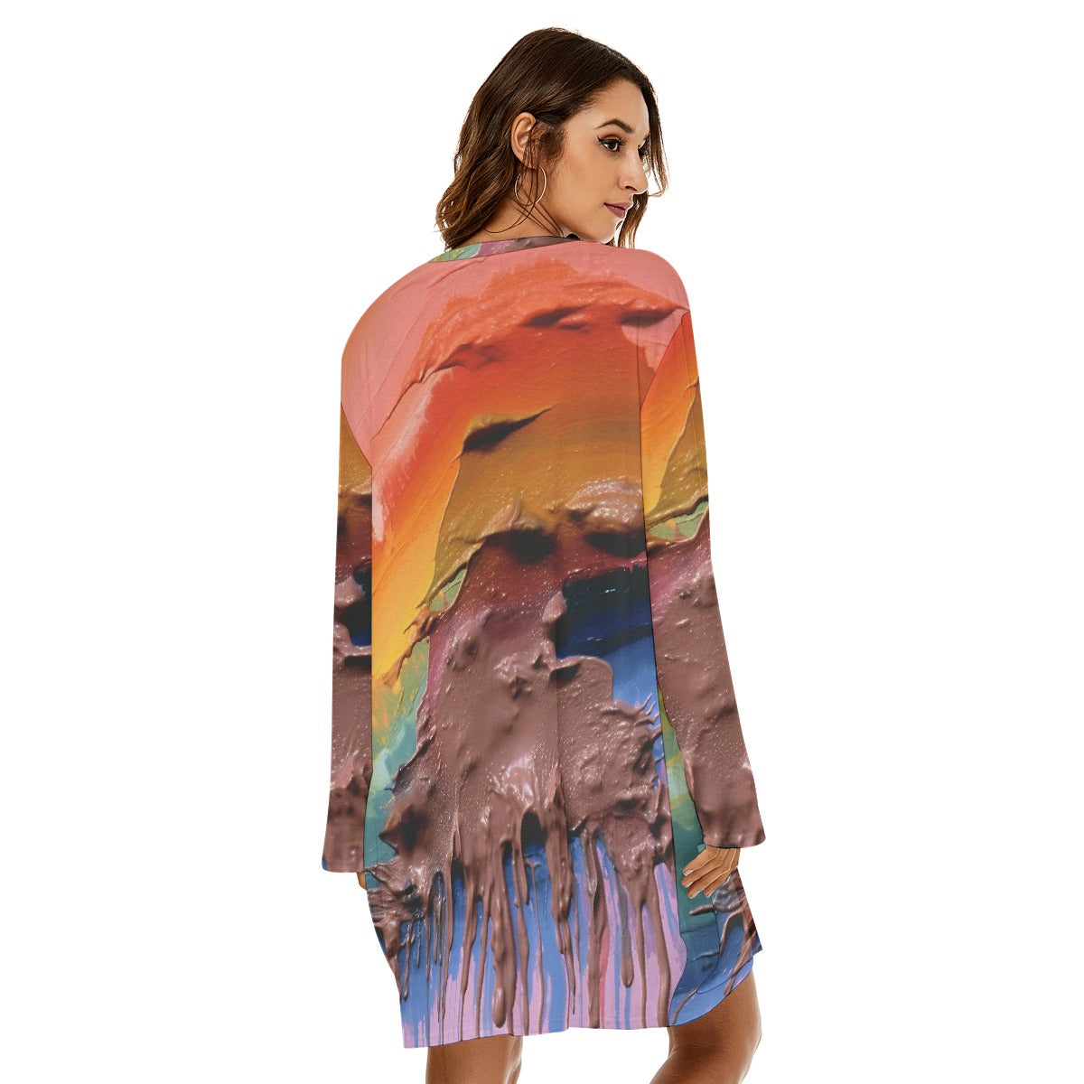 All-Over Print  Women's Loose Crew Neck Dress