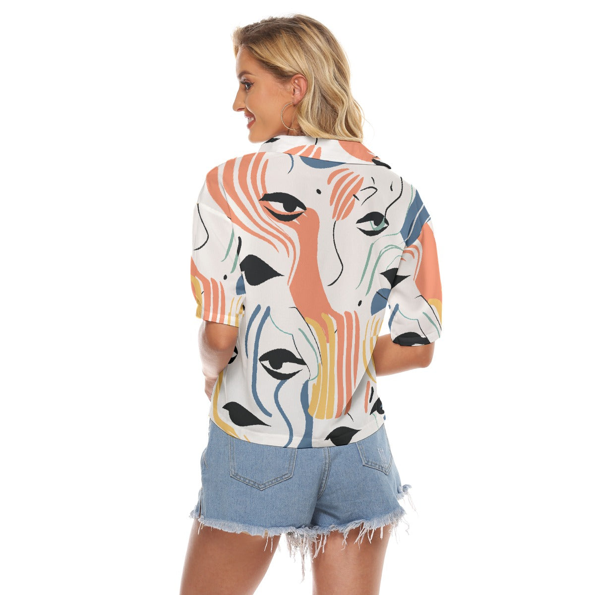 All-Over Print Women's V-neck Shirts